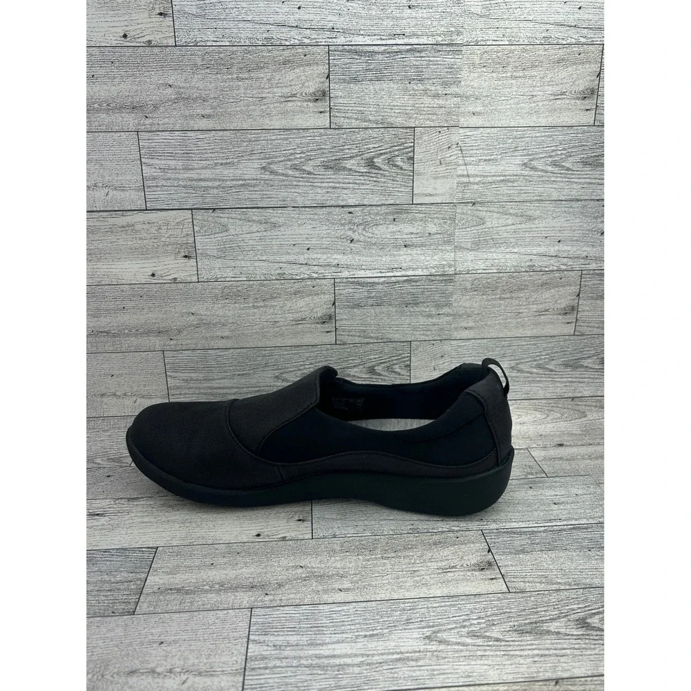Clarks Cloudsteppers Sillian Paz‎ Black Slip On Loafers Women Size 9.5 M